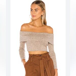 Lovers and Friends Genesis Sweater in cobblestone taupe.